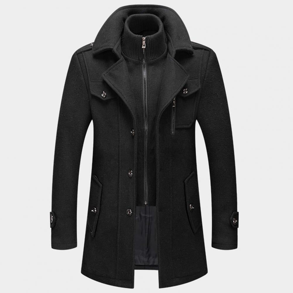 Winterjacke Herren warm und oberschenkellang mit Reverskragen