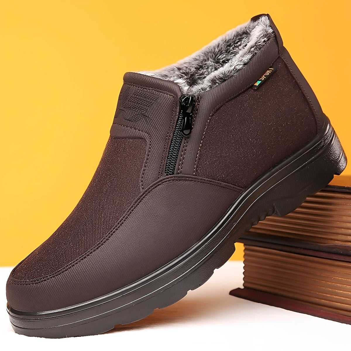 Winterschuhe Herren gefüttert, wasserfest mit orthopädischer Sohle