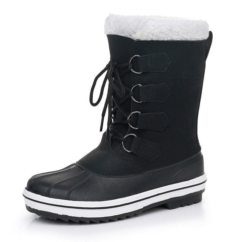 Winterstiefel Damen wasserdicht, halbwadenhoch mit Schnürung