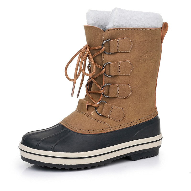 Winterstiefel Damen wasserdicht, halbwadenhoch mit Schnürung