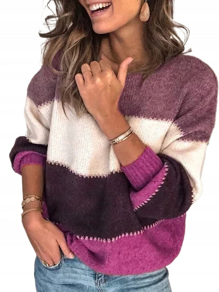 Wollpullover Damen aus weicher Wolle, Oversize mit Rundhalsausschnitt