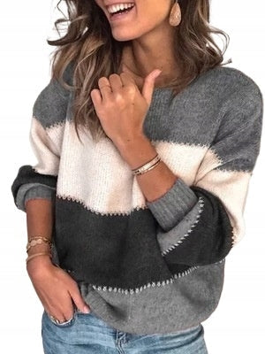 Wollpullover Damen aus weicher Wolle, Oversize mit Rundhalsausschnitt