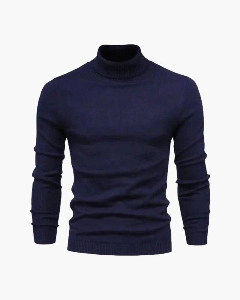 Wollpullover Herren aus Merinowolle mit Rollkragen, schmal geschnitten