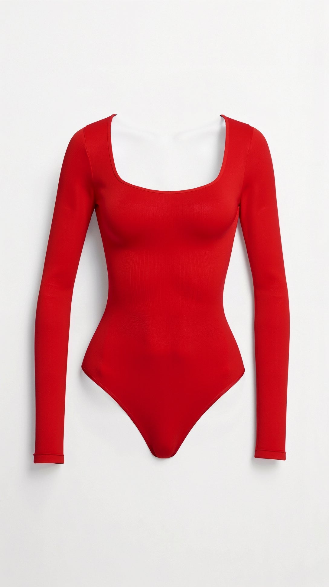 Body mit Quadratausschnitt, langen Ärmeln und Tanga-Rücken für Damen