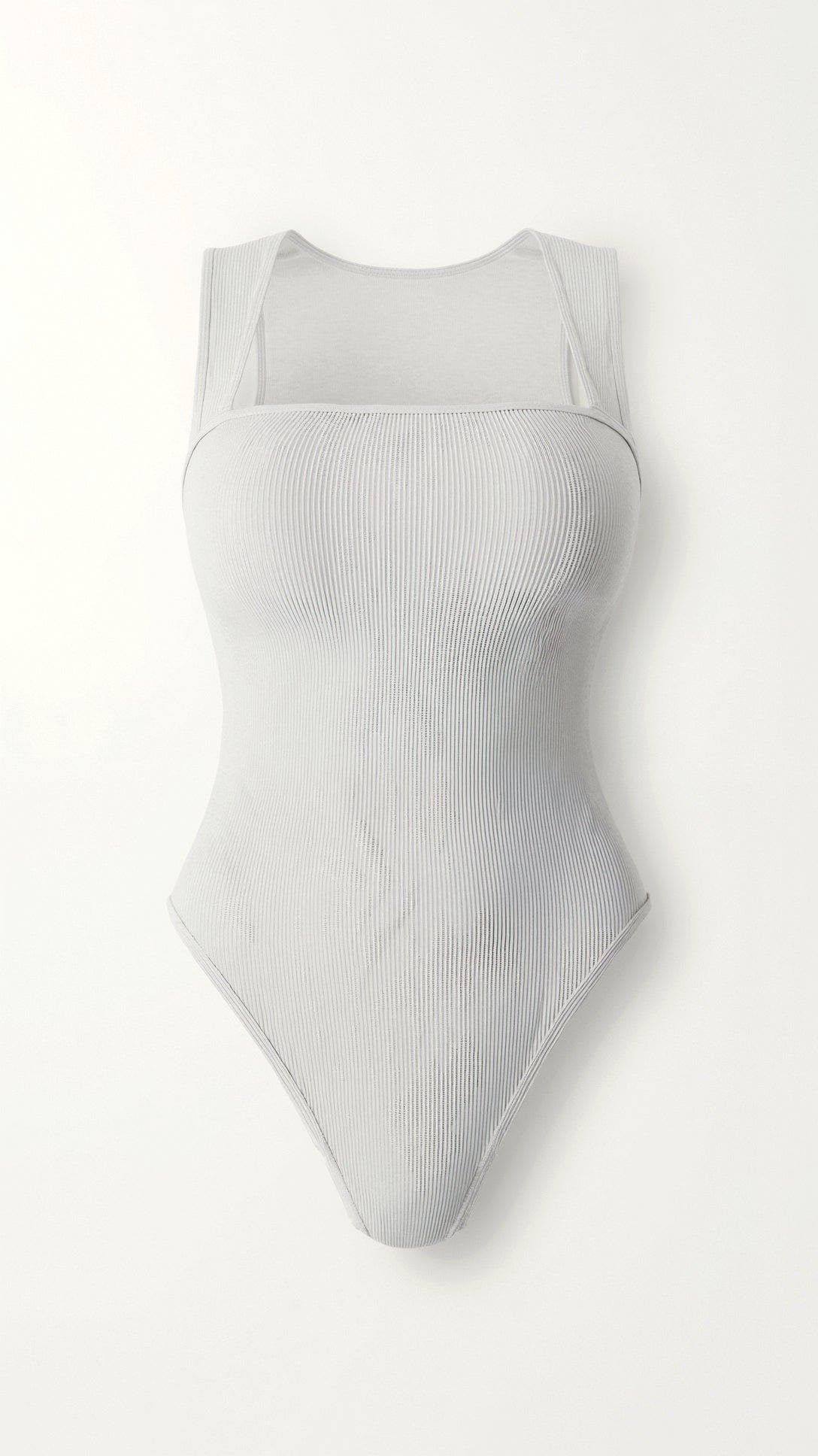 Body mit Rippstruktur und Quadratausschnitt für Damen