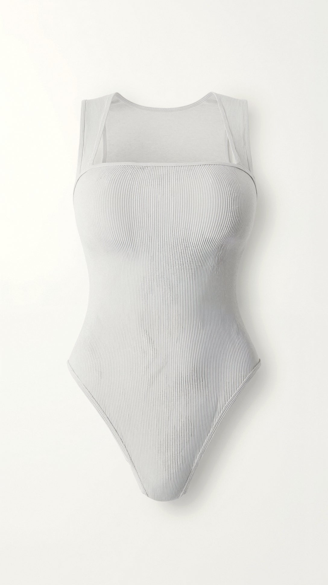 Body mit Rippstruktur und Quadratausschnitt für Damen