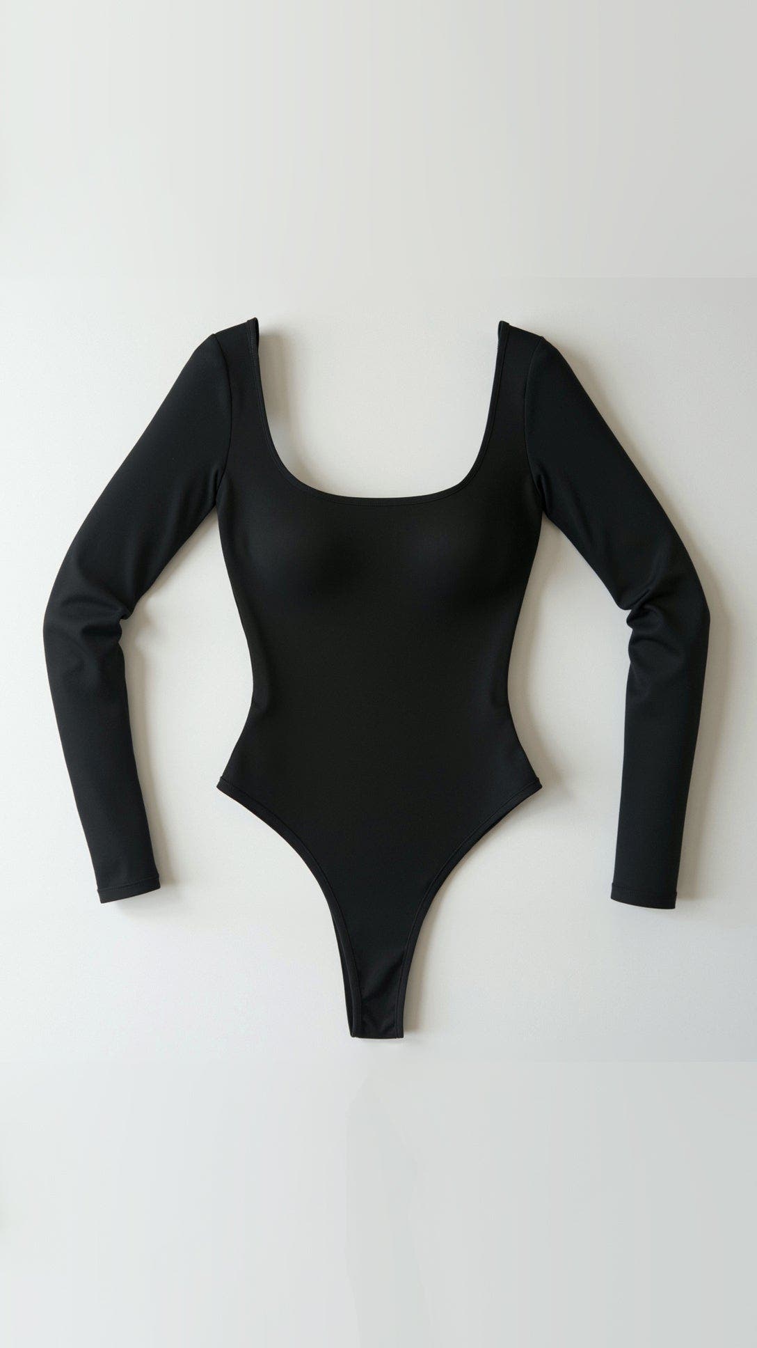 Body mit Rundausschnitt, langen Ärmeln und Tanga-Rücken für Damen