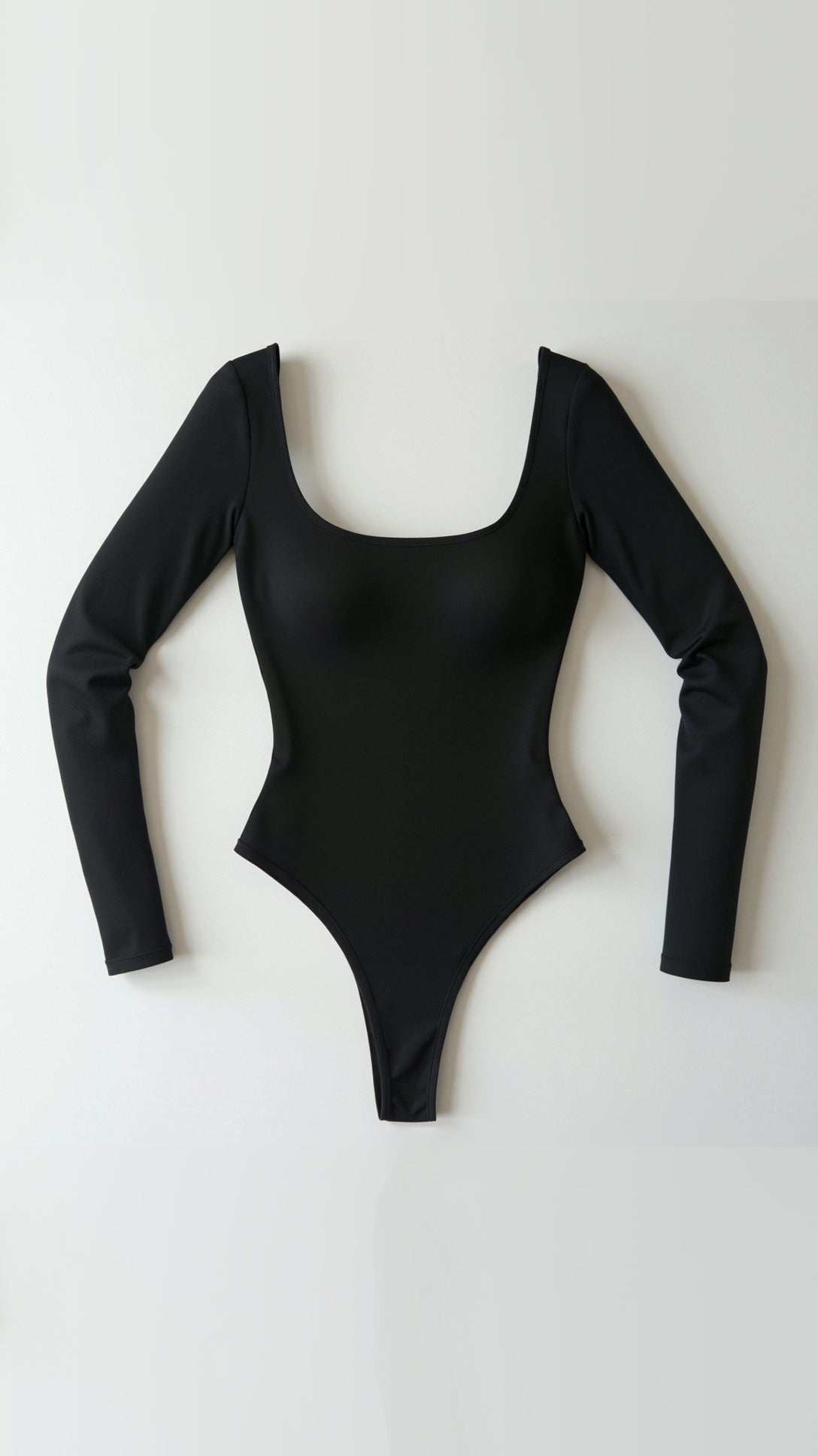 Body mit Rundausschnitt, langen Ärmeln und Tanga-Rücken für Damen