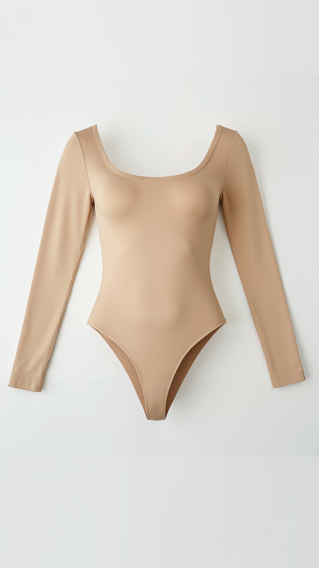 Body mit Rundausschnitt, langen Ärmeln und Tanga-Rücken für Damen