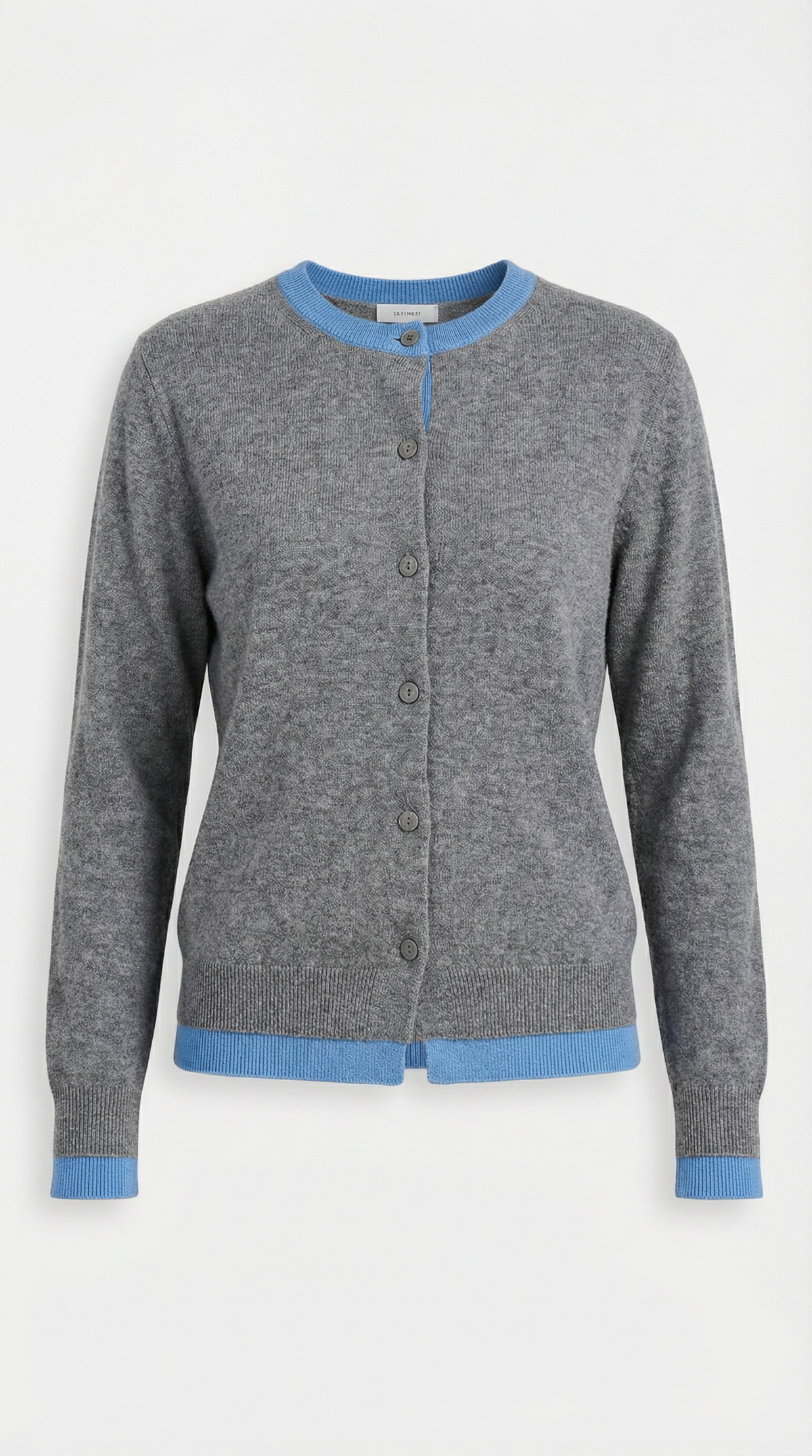Strickjacke mit Kontrastbesatz und Knopfleiste für Damen