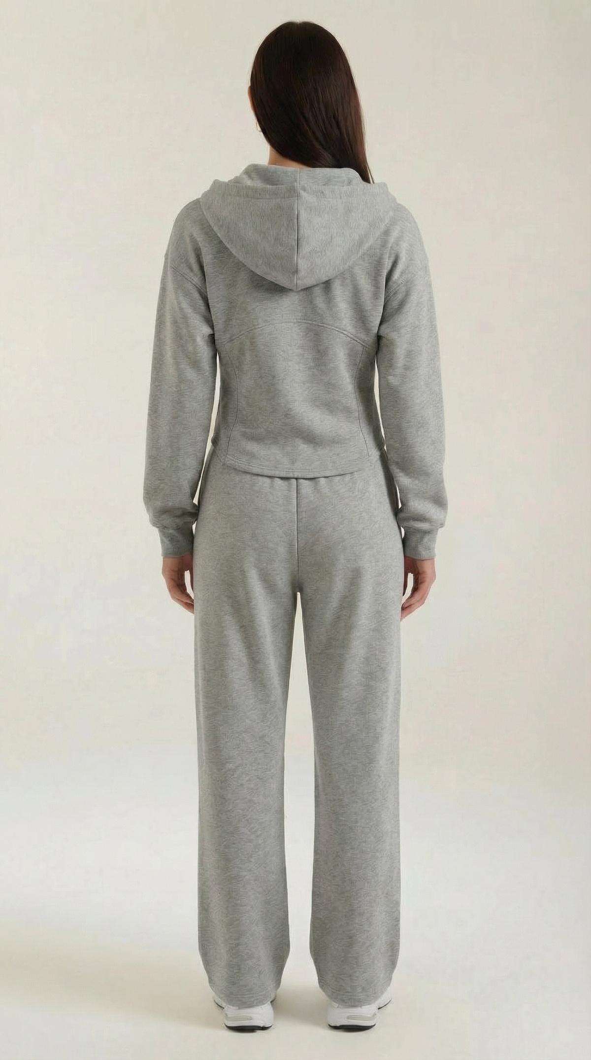 Zweiteiler mit Zip-Hoodie und weiter Hose für Damen