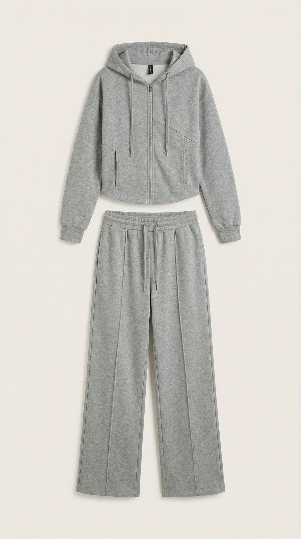 Zweiteiler mit Zip-Hoodie und weiter Hose für Damen