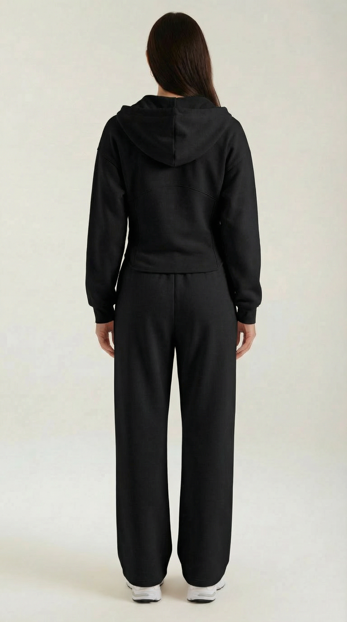 Zweiteiler mit Zip-Hoodie und weiter Hose für Damen
